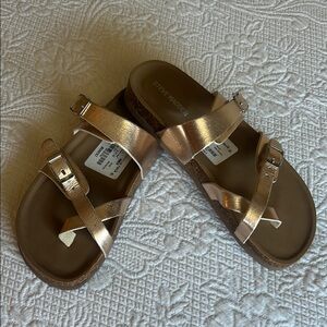 Steve Madden Metallic Sandals with Buckle Straps